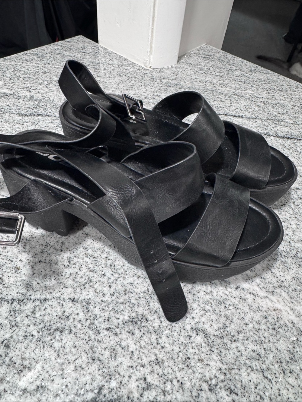 Amazon Black Crisscross Platform Sandals